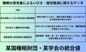 睡眠の質改善によるいびき・疲労軽減に関するデータ