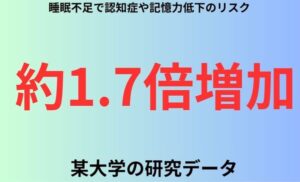 睡眠不足で認知症や記憶力低下のリスク
