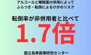 アルコールと睡眠薬の併用によってふらつき・転倒によるけがのリスク